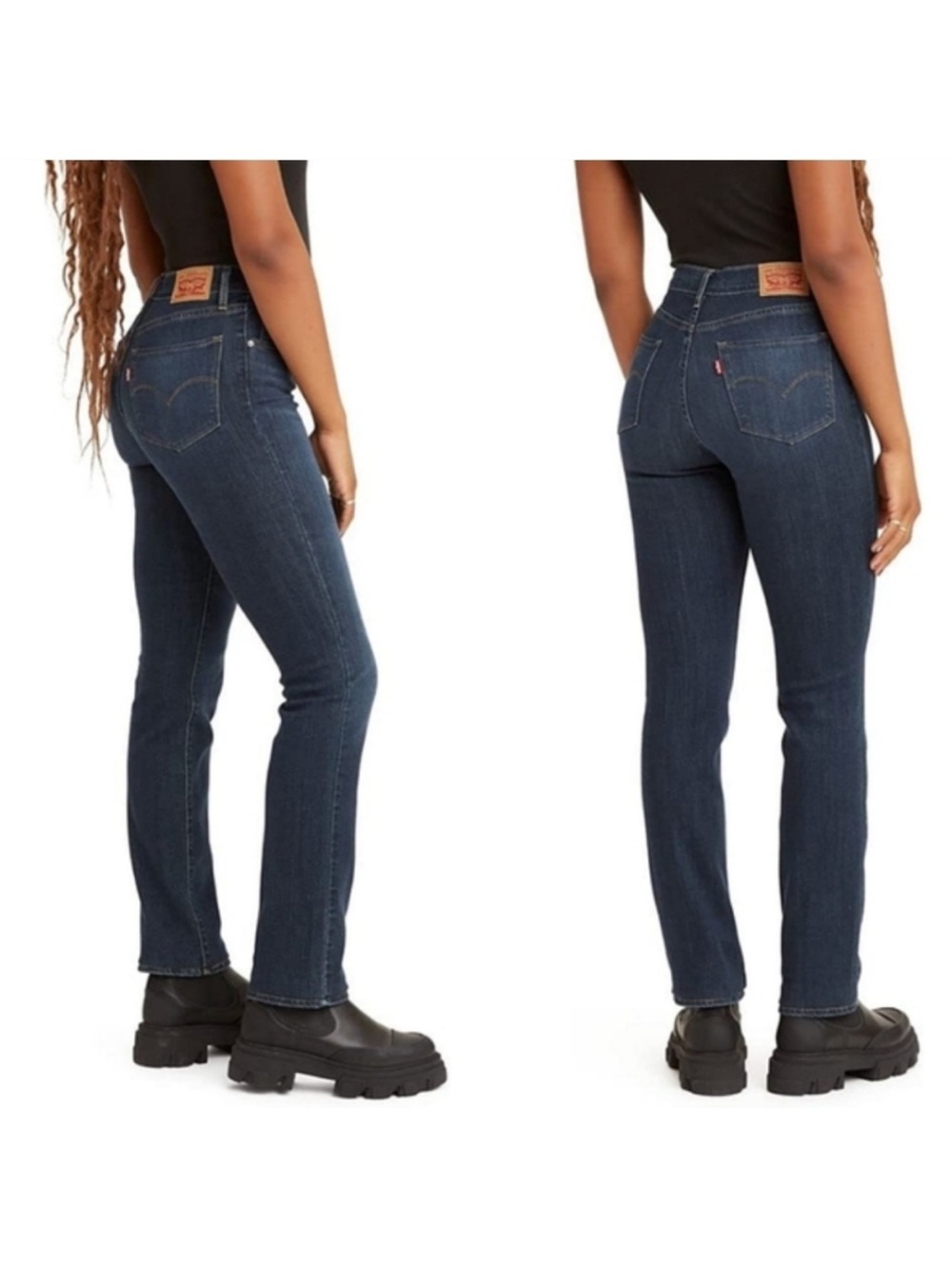 Levis 312 High Rise Shaping Slim Straight Dark Blue Jeans Denim Stretchy Size 30